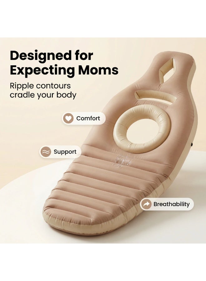 Y&D Inflatable Pregnancy Pillow Air Mattresses Maternity Pillow Support Back Legs Belly Hip Portable Sleeping Pad Full Body Maternity Airbed with Hole Float - Image 3